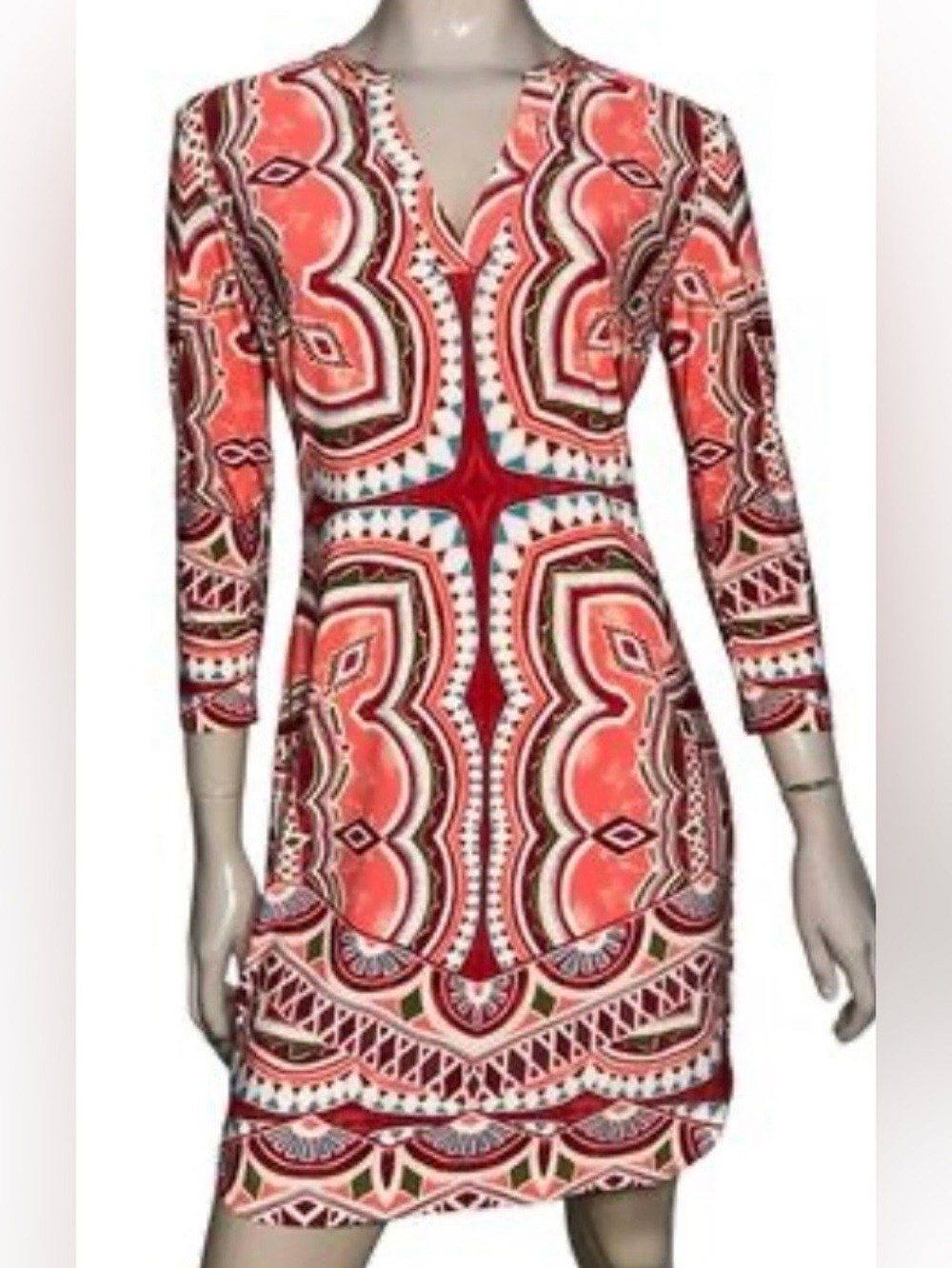 Ali Ro Multicolor Print Belted Jersey Dress NWT Size 4